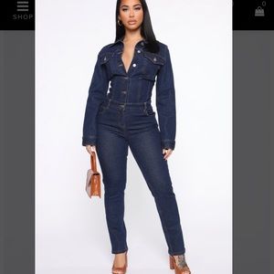 Giddy Up Denin Jumpsuit NWT—SIZE M